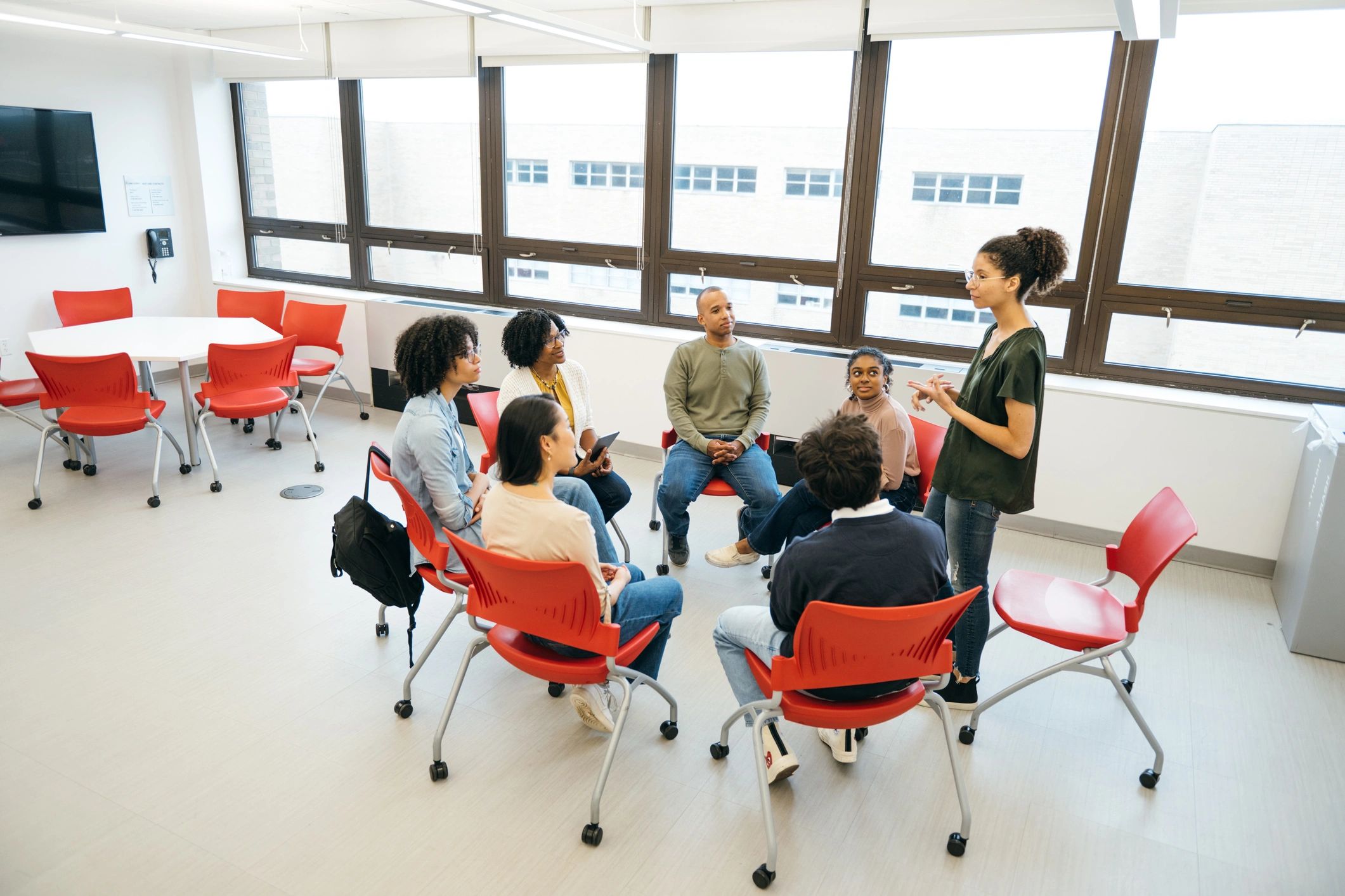 People together in a prayerful group setting